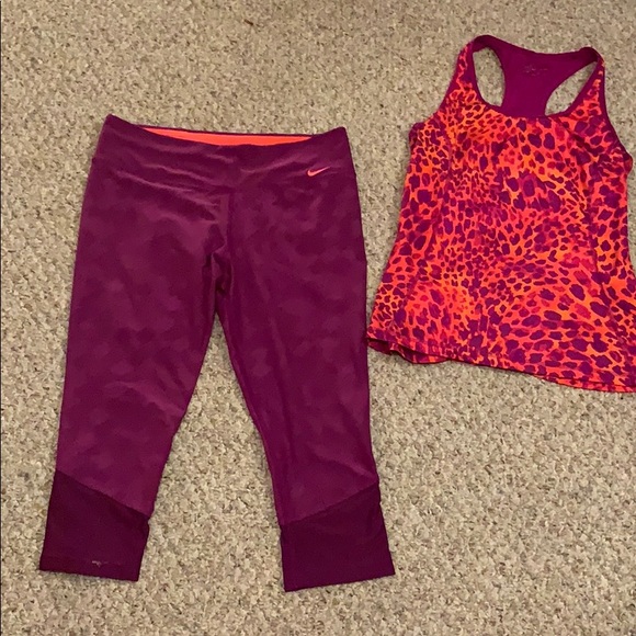 purple nike workout outfit